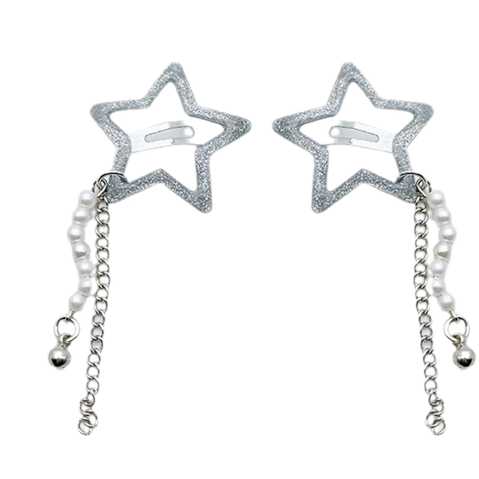 Amazon.co.jp: 2個 シルバーカラー 星型 ヘアクリップ 女性用 女の子